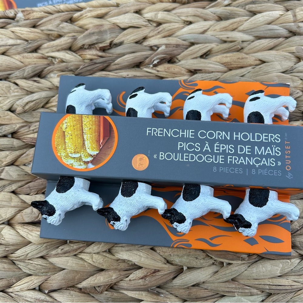 Outset Frenchie Bulldog Corn Holders 8 Pieces (4 Pairs) - Picture 2 of 2